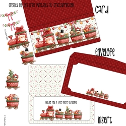 21- Santas Train Long Card, Envelope & Insert