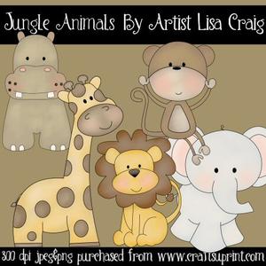 Baby Jungle Animals Clip Art