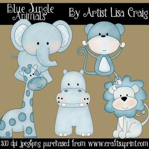 Blue Jungle Animals