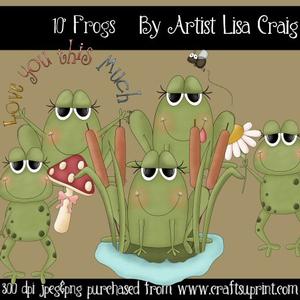 10' Frogs Clip Art