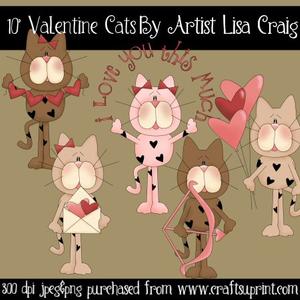 10' Valentine Cats