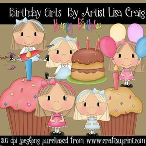 Birthday Girls Clip Art
