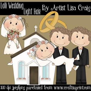 Light Hair Lolli Wedding Clipart