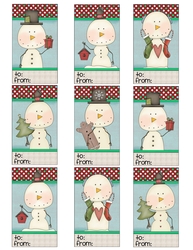 Mr. Snow Gift Tags Sheet