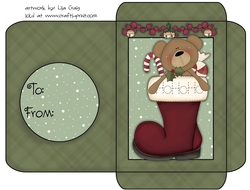 Christmas Gift Card Envelope Green 14