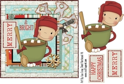 Merry and Bright Elf Card Front