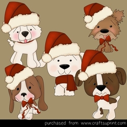 Christmas Dogs Clipart
