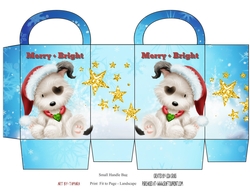 Christmas Puppies Small Handle Bag 1