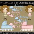 Brown Hair Mums to Be Clipart