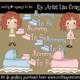 Red Hair Mums to Be Clipart