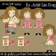 Brown Hair Mums Clipart