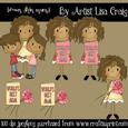 Dark Skin Mums Clipart