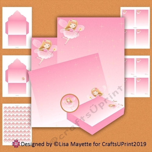 Pink Tooth Fairy Miniature Stationery Set