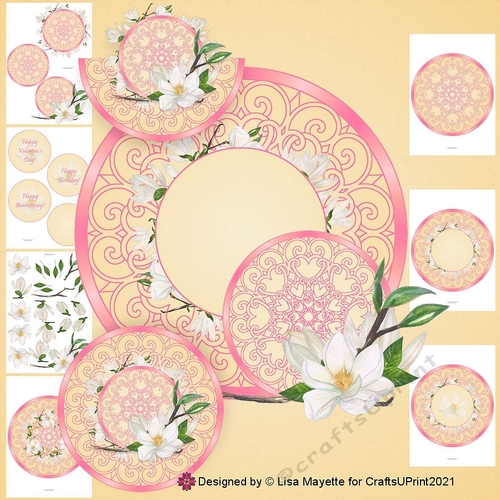 Morrocan Magnolia Heart Mandala Rocker Card Making Kit
