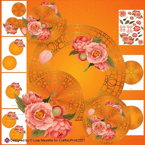 Morrocan Peonies Sunset Mandala Rocker Card Making Kit