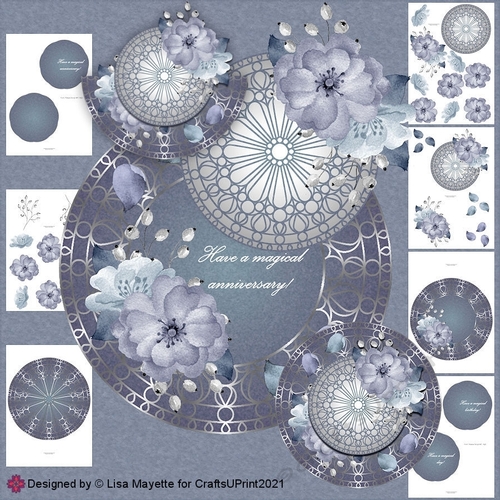 Enchanting Roses Morrocan Silver Mandala Rocker Card Making Kit