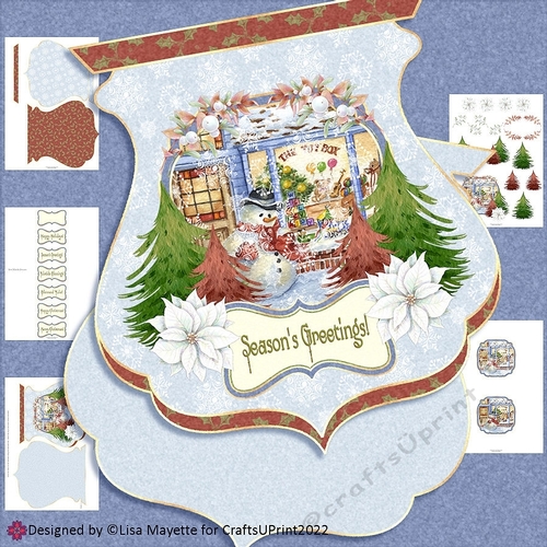 Christmas Toy Shop Qua-trefoil Shaped Card Making Kit