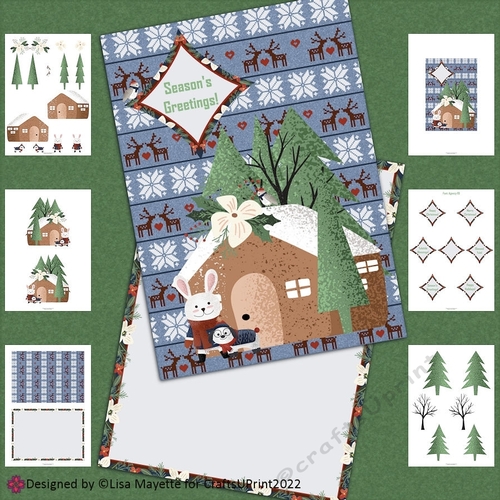 Christmas Dog & Bunny Rabbit Card Making Kit