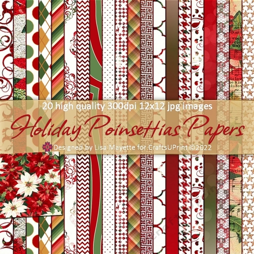 Holiday Poinsettias Paper Pack