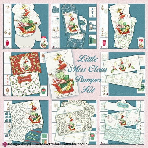 Little Miss Claus Vintage Money & Gift Card Holder Bumper Kit