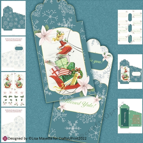 Little Miss Claus Scallop Edged Money Wallet Card Making Kit