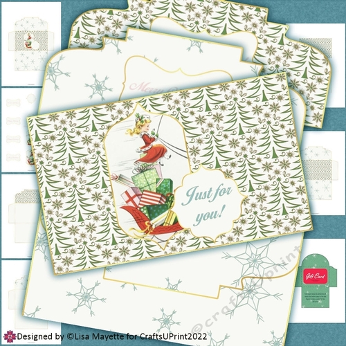Little Miss Claus Quatrefoil Gift Card Holder Making Kit