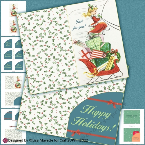 Little Miss Claus Gift Card Holder Card Making Kit