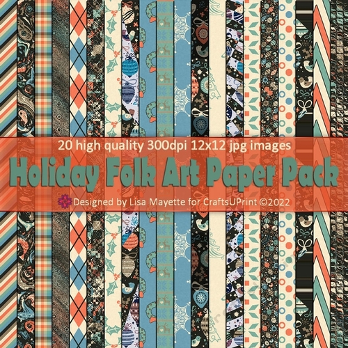 Holiday Folk Art Christmas Paper Pack