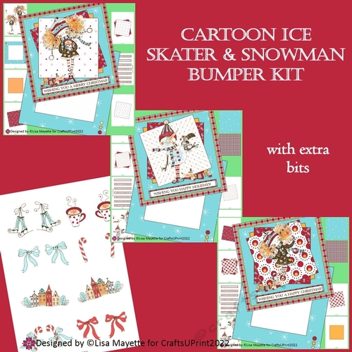 Ice Skating Girl & Snowman Card Making Bumper Kit