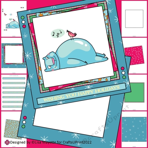 Silly Polar Bear & Bird Christmas Cad Making Kit