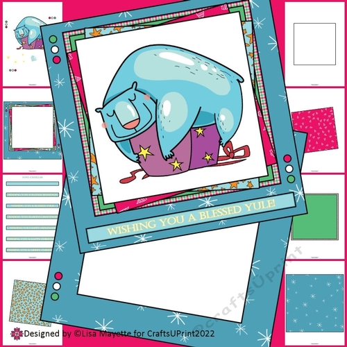 Silly Polar Bear with Gift Christmas Cad Making Kit