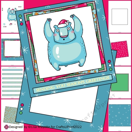 Silly Polar Bear Surprise Christmas Cad Making Kit
