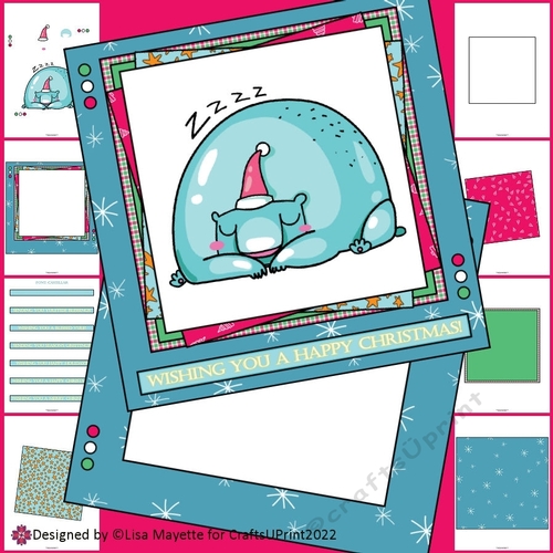 Silly Sleeping Polar Bear Christmas Cad Making Kit