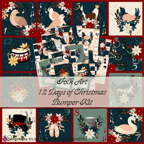 Folk Art 12 Days of Christmas Card Making Bumper Kit