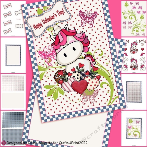 My Sweet Valentine Unicorn Hearts & Chocolate Card Making Kit