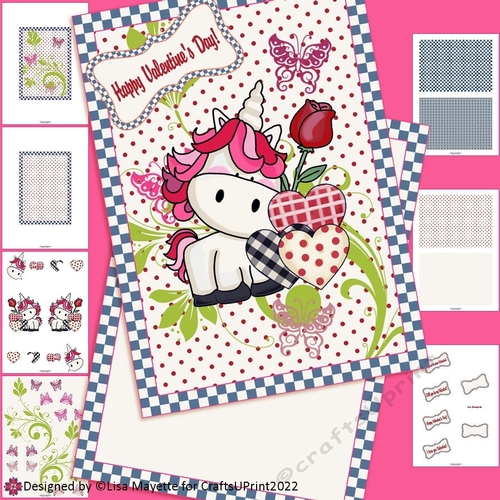 My Sweet Valentine Unicorn Hearts & Rose Bud Card Making Kit