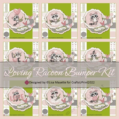 Loving Racoon Valentine Rocker Card Making Bumper Kit
