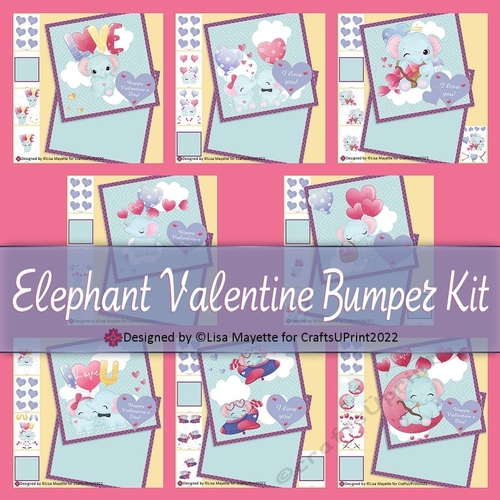 Elephant Valentine Card Making Bumper Kit