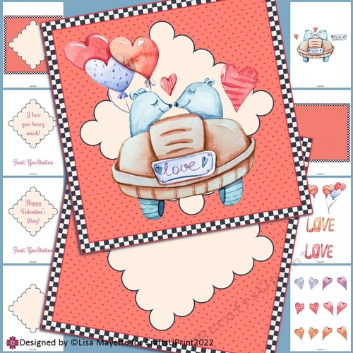 Love Mobile Bears Valentine Card Making Kit