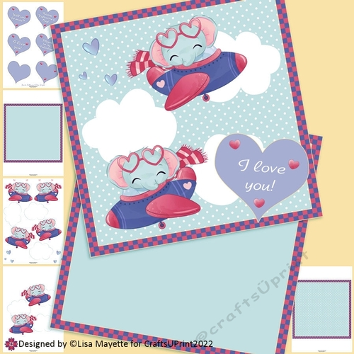 Elephant Pilots Valentine Card Making Kit