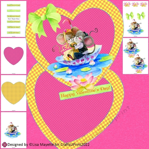 Country Mouse Couple Valentine Card Making Kit