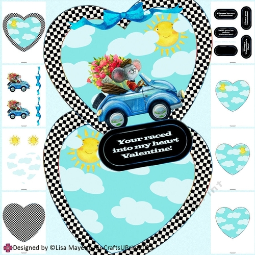 Country Mouse Driver Valentine Card Making Kit
