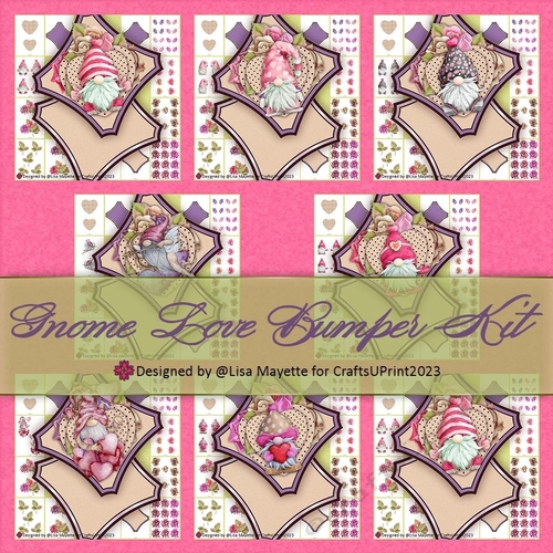 Gnome Love Diamond Shaped Valentine Card Making Bumper Kit