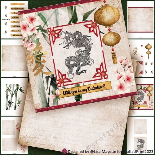 Asian Dragon Valentine Card Making Kit