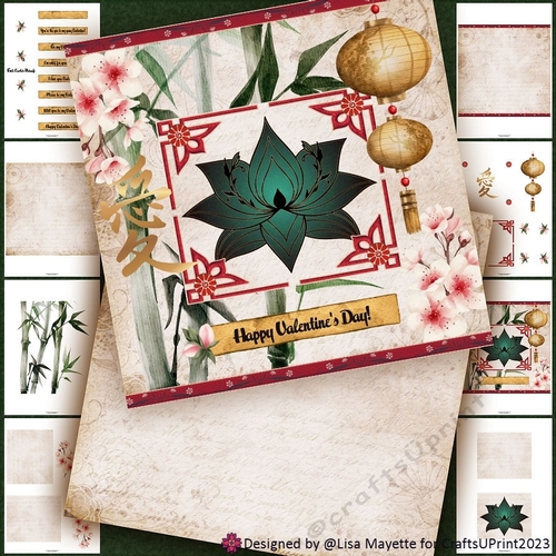 Green Lotus Valentine Card Making Kit