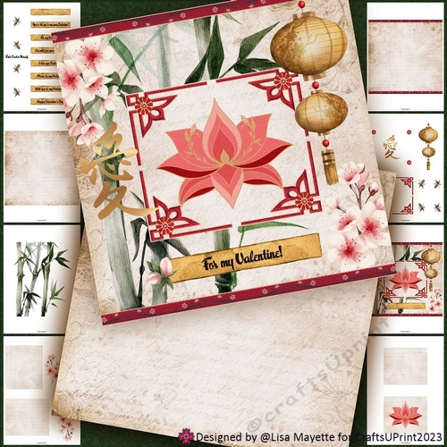 Pink & Gold Lotus Valentine Card Making Kit
