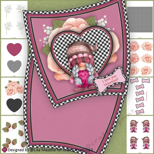 Cozy Gnome Shaped Valentine Card Making Kit