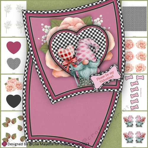 Lollipop Gnome Shaped Valentine Card Making Kit
