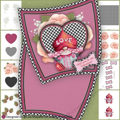 Love Gnome Shaped Valentine Card Making Kit