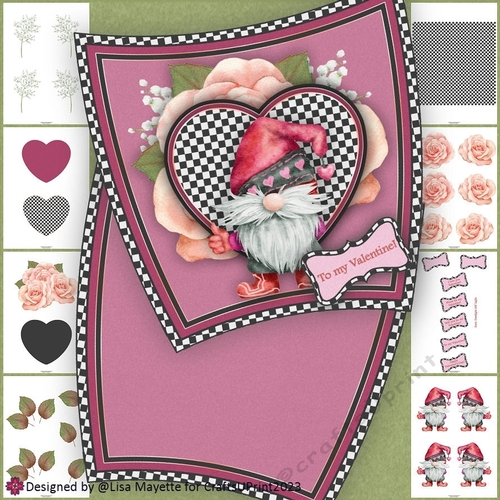Biker Gnome Shaped Valentine Card Making Kit